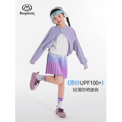 半度閒女童防曬短款披肩夏季薄款透氣2025新款兒童夏裝防紫外線潮