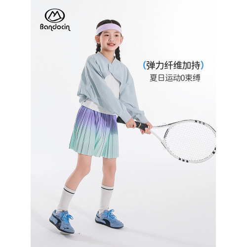 半度閒女童防曬短款披肩夏季薄款透氣2025新款兒童夏裝防紫外線潮