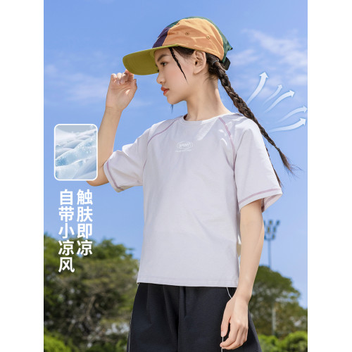 女童速乾衣夏季2025新款兒童運動短袖T恤訓練服套裝女大童夏上衣