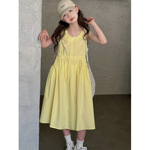 女童連衣裙2025夏季新款兒童背心裙小女孩棉布裙子洋氣時髦童裝裙