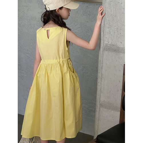 女童連衣裙2025夏季新款兒童背心裙小女孩棉布裙子洋氣時髦童裝裙