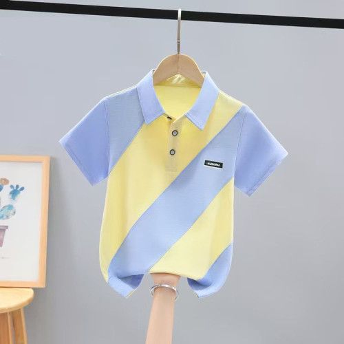 男童短袖t恤套裝夏裝2025新款兒童POLO衫兩件套中大童洋氣小孩