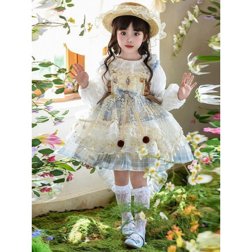女童連衣裙夏季新款洛麗塔兒童高級異域風公主裙女孩生日禮服裙子