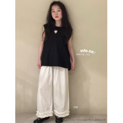小智同學2025夏9785木耳邊短袖T恤9761木耳邊濶腿褲中大女童親子