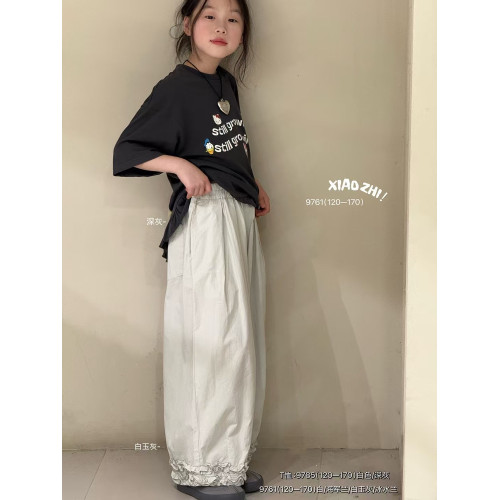 小智同學2025夏9785木耳邊短袖T恤9761木耳邊濶腿褲中大女童親子
