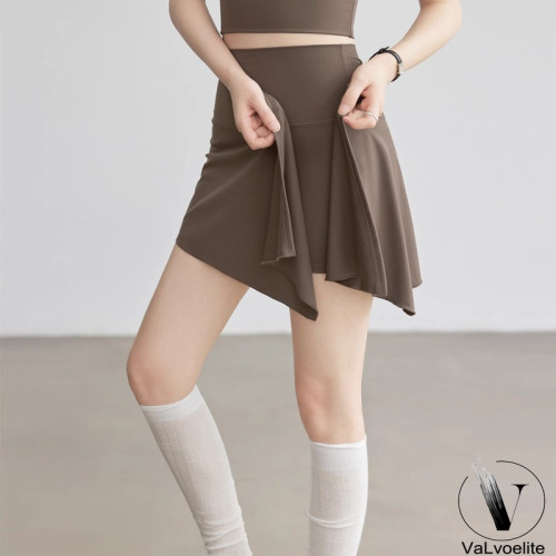 VALVOELITE高腰提臀裸感瑜伽褲女速乾健身三分褲普拉提運動褲裙