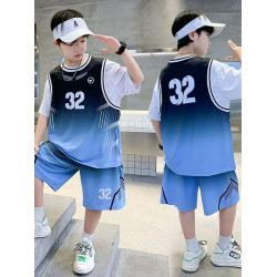 安哼安哼男童藍球服套裝夏款中大童球衣背心夏季男孩運動速乾32號