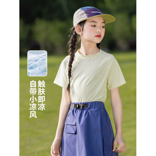女童速乾衣女大童薄款運動短袖T恤網球羽毛球服訓練上衣兒童夏季