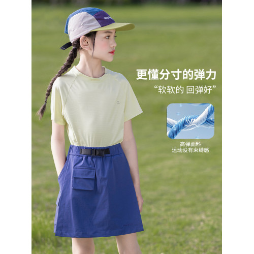女童速乾衣女大童薄款運動短袖T恤網球羽毛球服訓練上衣兒童夏季