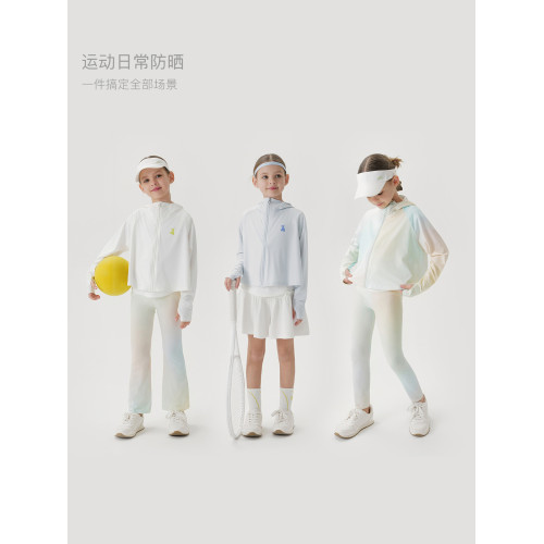 [涼感防曬]馬克珍妮女童透氣鬭篷防曬衣兒童薄外套親子夏裝240365
