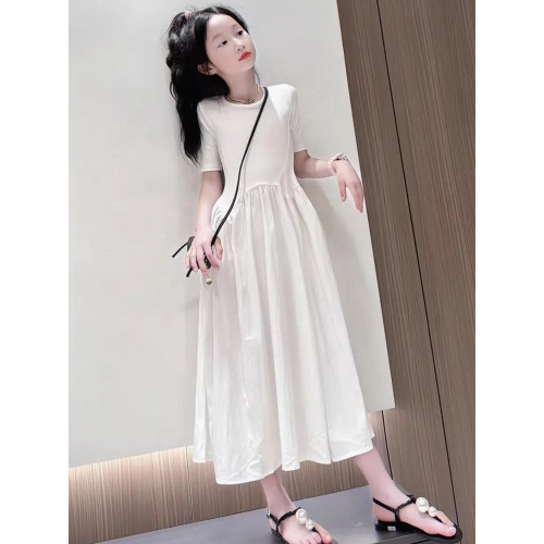 女童黑色連衣裙夏季女大童長裙背心裙赫本風小女孩夏裝裙子洋氣夏
