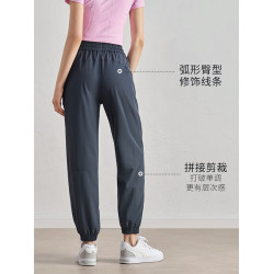 【夏季防曬】運動休閒褲女lu同款透氣高腰寬松速乾抽繩瑜伽健身褲