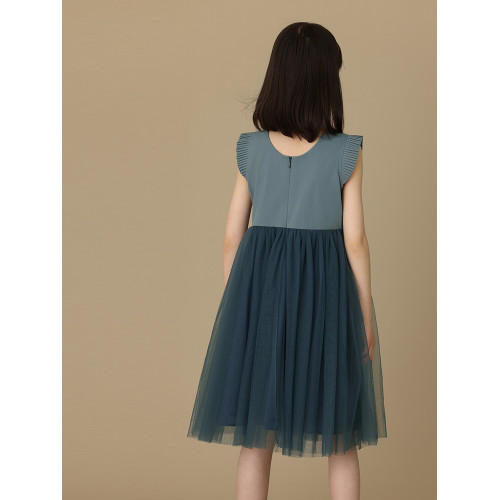 哈齒童裝小飛袖公主裙兒童紗裙女大童背心裙連衣裙女童生日禮服夏