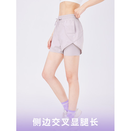 JSC高腰運動短褲女夏雙層健身跑步褲花苞褲拳擊透氣馬拉松運動褲
