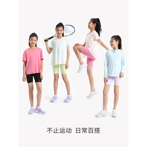 女童五分褲速乾褲騎行褲運動高彈打底褲網球服快乾排汗2025夏新款