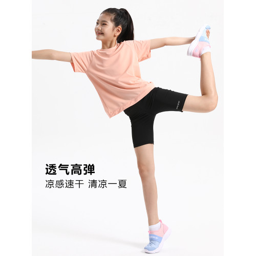 女童五分褲速乾褲騎行褲運動高彈打底褲網球服快乾排汗2025夏新款