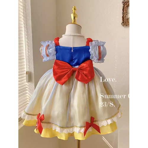 女童白雪公主裙子夏裝小女孩洛麗塔表演禮服裙子兒童蓬蓬紗連衣裙