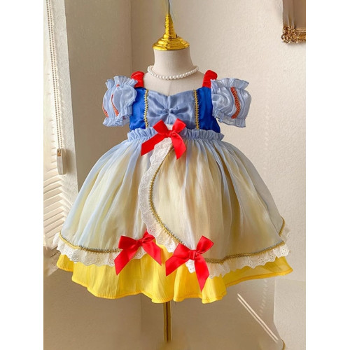 女童白雪公主裙子夏裝小女孩洛麗塔表演禮服裙子兒童蓬蓬紗連衣裙
