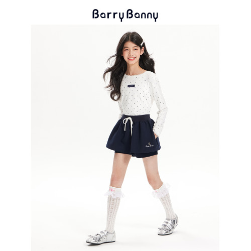 BarryBanny女童花苞褲裙2025夏季新款兒童復古芭蕾裙假兩件半身裙