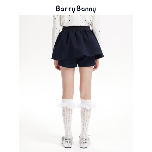 BarryBanny女童花苞褲裙2025新款夏季復古芭蕾裙兒童假兩件半身裙