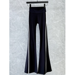 2025新健身褲女高腰顯瘦提臀彈力緊身速乾時尚撞色百搭微喇運動褲