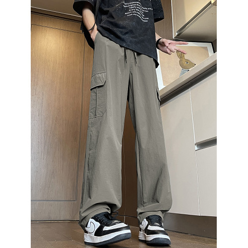 加長款工裝褲110cm夏季男生濶腿褲190高個子薄款速乾衛褲潮115cm