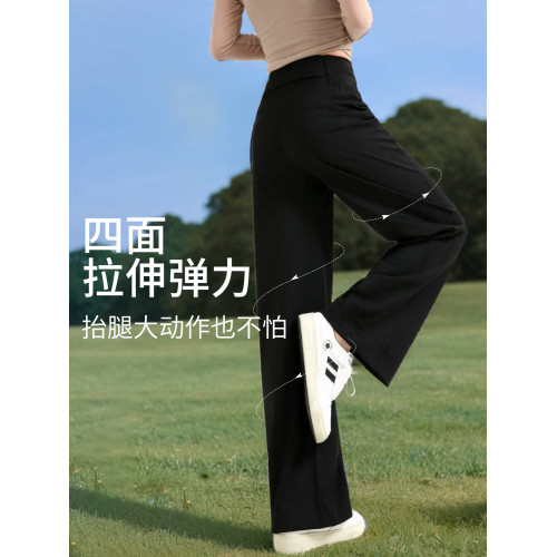 寬松垂感瑜伽直筒健身褲女夏季2025新款大碼胖妹妹遮肉戶外運動褲