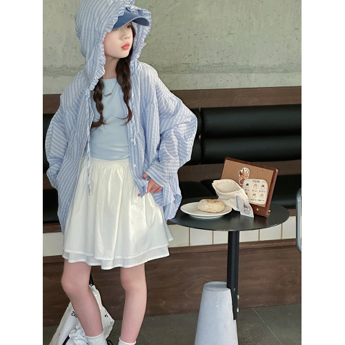 女童防曬衣外套夏季2025新款兒童洋氣中大童夏裝襯衫襯衣上衣女孩