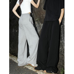 MANYSTON美式高街濶腿褲男夏季潮牌休閒寬松垂感百搭情侶運動長褲