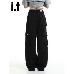 it :5cm/FIVECM男女同款工裝休閒褲濶腿褲2025新款潮牌直筒長褲