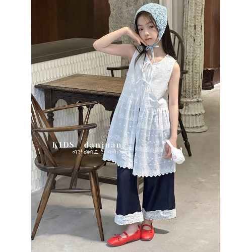 女童連衣裙2025新款夏季兒童洋氣時髦無袖背心裙中大童夏裝韓版潮