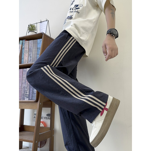 青少年薄款冰絲長褲子男孩高初中生休閒直筒褲大童夏裝寬松運動褲