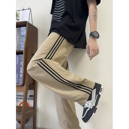 青少年薄款冰絲長褲子男孩高初中生休閒直筒褲大童夏裝寬松運動褲