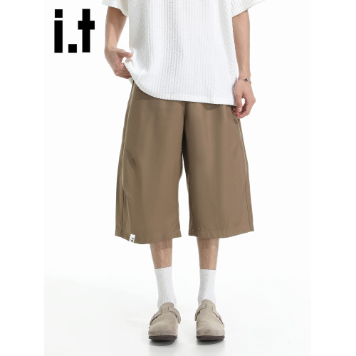 it :5cm/FIVECM薄款七分西裝褲濶腿褲男款2025新款夏直筒寬松短褲