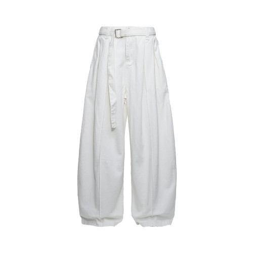 JOINBOY 立體剪裁濶腿褲2025新款白色活頁休閒褲直筒西褲潮牌寬松