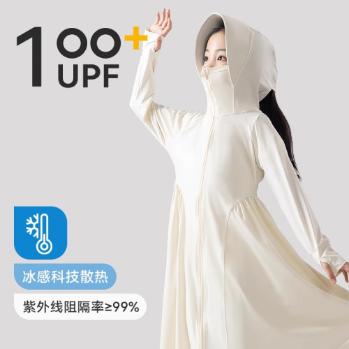 女童防曬衣中大童2025夏新款長款冰絲外套防紫外線兒童透氣防曬服