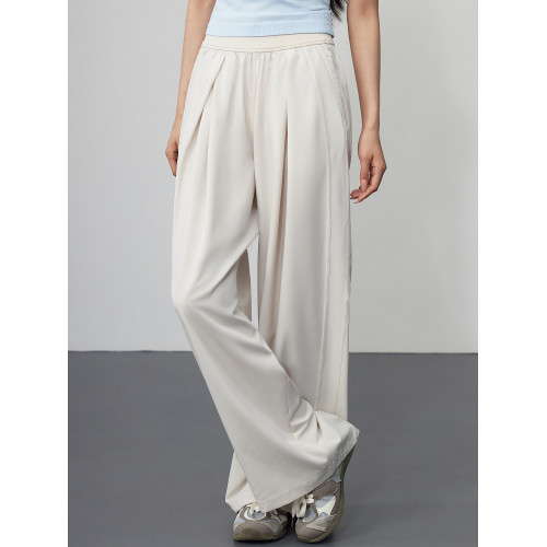 MLD涼感防曬運動褲女速乾跑步訓練健身褲瑜伽濶腿褲垂感休閒長褲