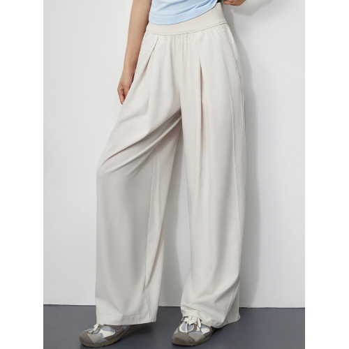 MLD涼感防曬運動褲女速乾跑步訓練健身褲瑜伽濶腿褲垂感休閒長褲