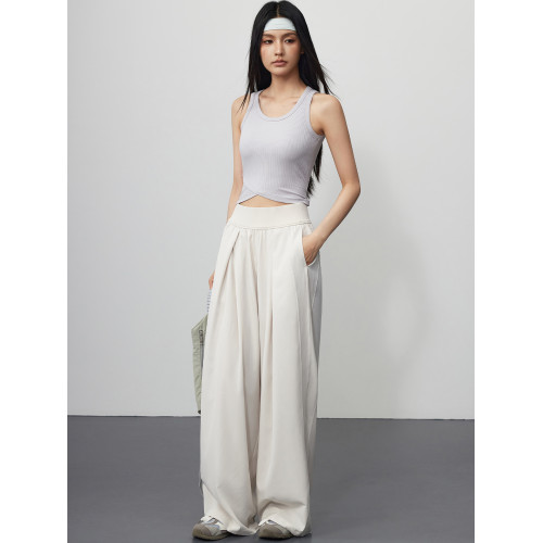 MLD涼感防曬運動褲女速乾跑步訓練健身褲瑜伽濶腿褲垂感休閒長褲