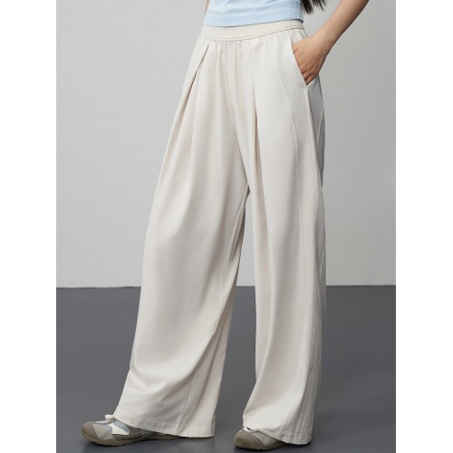 MLD涼感防曬運動褲女速乾跑步訓練健身褲瑜伽濶腿褲垂感休閒長褲