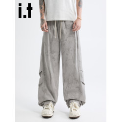 it :5cm/FIVECM水墨漸變潮牌休閒濶腿褲男款2025夏季寬松直筒長褲