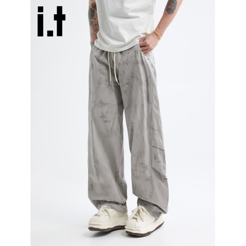 it :5cm/FIVECM水墨漸變潮牌休閒濶腿褲男款2025夏季寬松直筒長褲