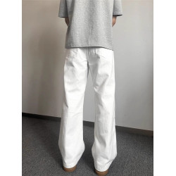 NY潮牌彎刀美式牛仔褲男士2025新款夏季寬松直筒休閒褲垂感濶腿褲