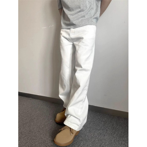 NY潮牌彎刀美式牛仔褲男士2025新款夏季寬松直筒休閒褲垂感濶腿褲