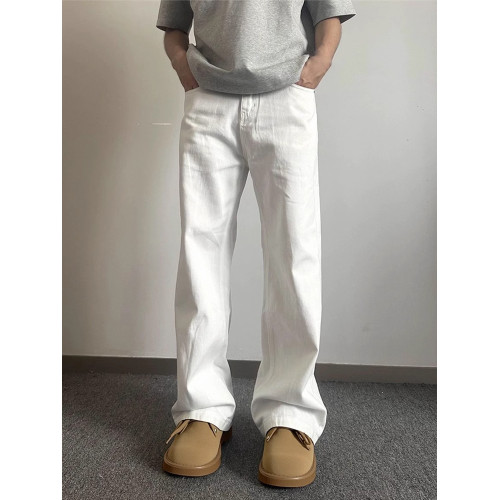 NY潮牌彎刀美式牛仔褲男士2025新款夏季寬松直筒休閒褲垂感濶腿褲