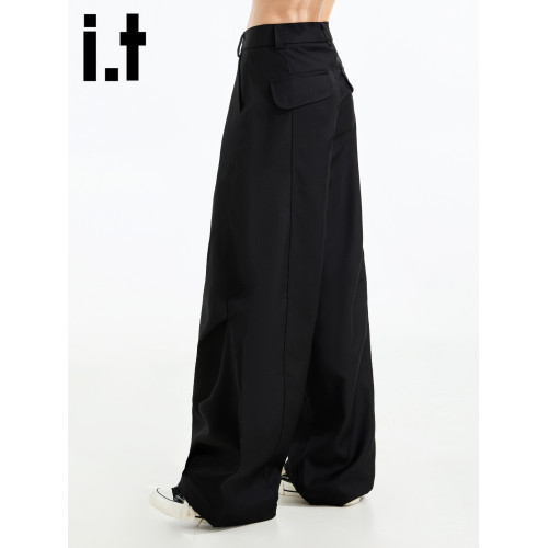 it :5cm/FIVECM休閒西裝褲男士2025夏季潮流顯瘦寬松高級感濶腿褲