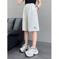 女童短褲夏季2025新款中大童洋氣休閒百搭運動中褲外穿薄款五分褲