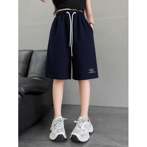 女童短褲夏季2025新款中大童洋氣休閒百搭運動中褲外穿薄款五分褲