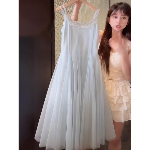 女童連衣裙夏季2025新款兒童洋氣時髦吊帶裙女大童夏款度假公主裙