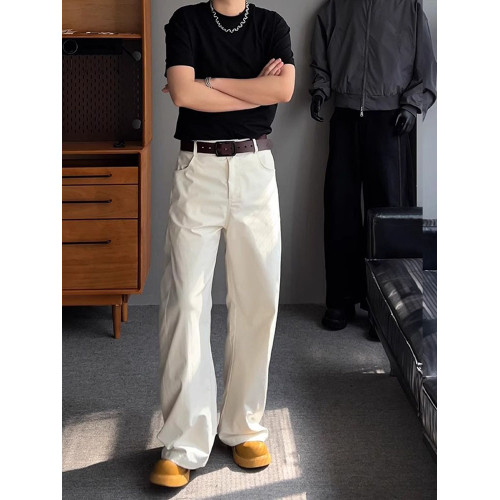 高級尼龍速乾工裝褲男士2025年夏季新款潮牌寬松直筒濶腿褲男長褲